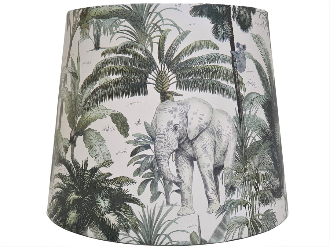 Safari Jungle Tropical Lampshade Ceiling Light Shade Green Palm Leaf