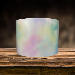 Iridescent Lampshade for Ceiling & Table Lamps, Pastel Cloud Drum Light Shade
