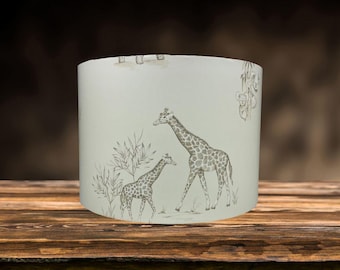 Kids Safari Animal Lampshade for Ceiling & Table Lamps, Jungle Drum Light Shade