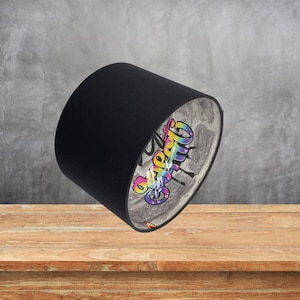 Graffiti Lampshade for Ceiling & Table Lamps, Kids Teenager Drum Light Shade