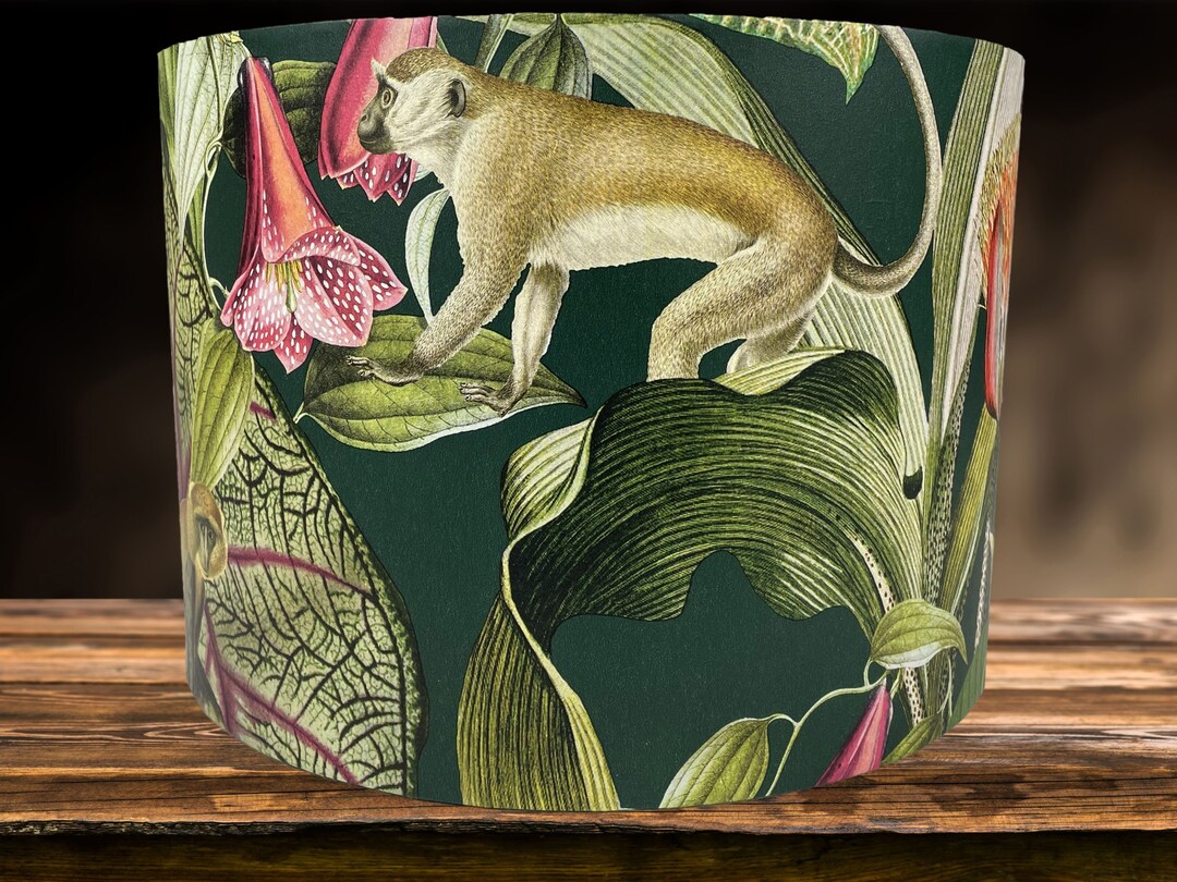 Jungle Animal Lampshade Ceiling Light Shade Tropical Chameleon Monkey