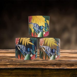 Funky Jungle Lampshade for Ceiling & Table Lamps, Tropical Animal Drum Light Shade