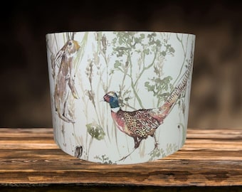 Pheasant & Hare Lampshade For Ceiling and Table Lamps Country Woodland Animal Light Shade