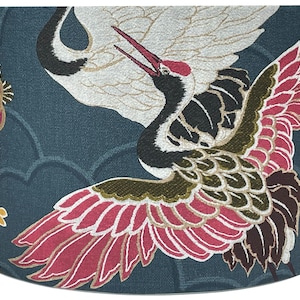 Navy Blue Crane Bird Lampshade Ceiling Light Shade Japanese Oriental Style Print Design Bedroom Accessories Home Decor Table Lamp Gifts