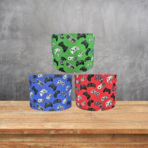 Gaming Controller Lampshade for Ceiling & Table Lamps, Kids Gamer Drum Light Shade in Green, Blue or Red