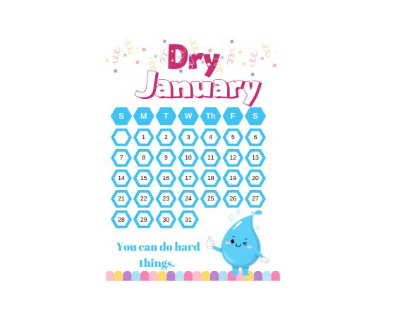 Dry January Calendar 2024 - Etsy