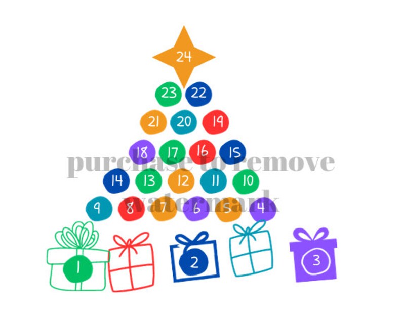 Simple advent calendar digital file etsy