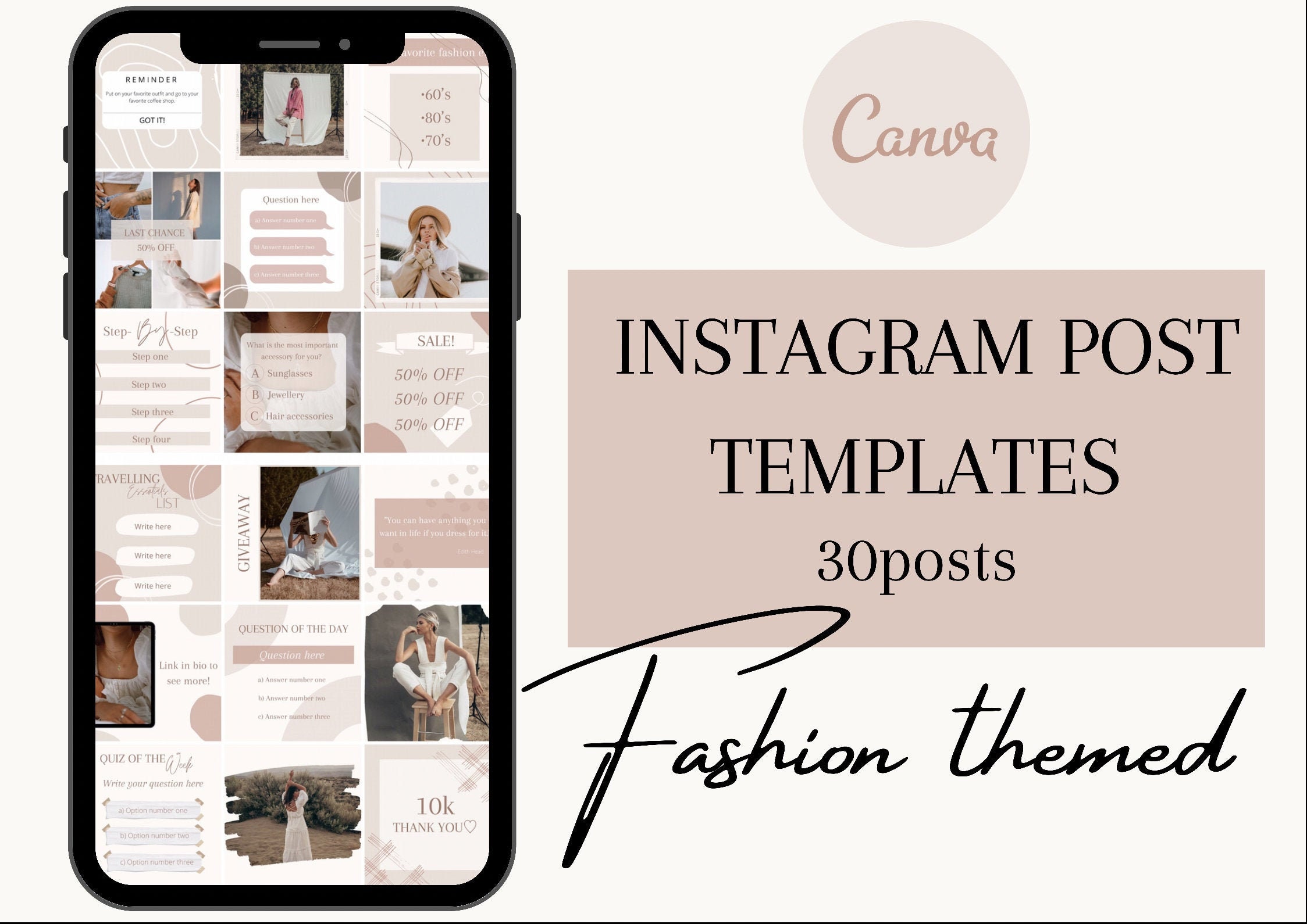 Fashion Instagram Templates for Canva | Easy to Customise | Social ...
