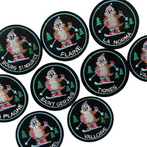 Patch Vintage Ski Français – Choix La Plagne, Valloire, Val Cenis Marmot Souvenir de Voyage (À Coudre)