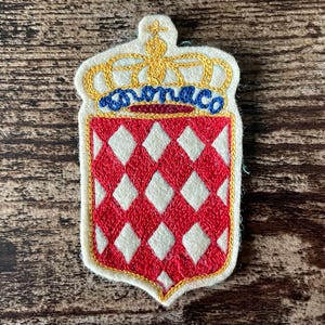Vintage Monaco Patch Fürstentum Monte Carlo Gesticktes Reise Souvenir Accessoire