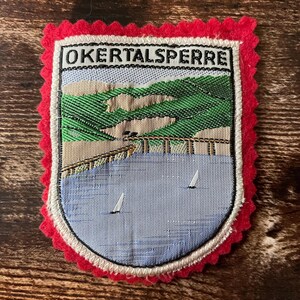 Vintage Patch Okertalsperre Germany — Oker Dam Reservoir, embroidered German Travel Souvenir, Harz
