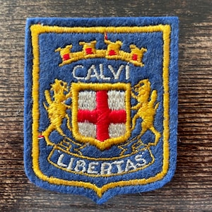 Vintage Patch Calvi Corsica France — French Corsican citadel embroidered applique & travel souvenir