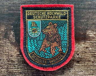 Schulte-Wrede Animal Park Germany Vintage Patch with Brown Bear Travel Souvenir