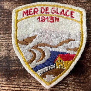 Patch vintage Mer de Glace France – Souvenir de voyage du glacier de Chamonix (à coudre)