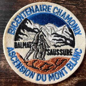 Écusson vintage Chamonix Mont Blanc 1986 – Premier sommet, souvenir de voyage en France (à coudre)