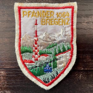 Vintage Ski Patch Bregenz Österrike – Pfänder Skidåkning Österrikiska Alperna Resesouvenir (sy-på)