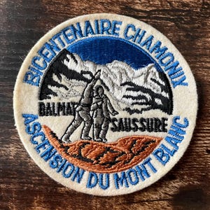 Erster Gipfel Chamonix Vintage Patch - 1986 Gesticktes Mont Blanc Frankreich Souvenir