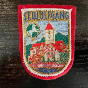 Vintage Patch St. Wolfgang AUSTRIA Wolfgangsee Salzburg sew on applique some embroidered Travel Souvenir Accessory
