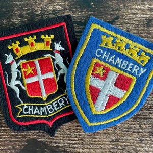 Vintage Ski Patch Chambery France French Alps Skiing Souvenir Accessory Chambéry Wanderlust