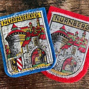 Vintage Patch Nuremberg Germany, Embroidered German Castle Travel Souvenir Nürnberg Bavaria