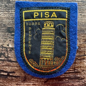 Vintage Patch Pisa ITALY Italian Leaning Tower - sew on applique patches some embroidered -Travel Souvenir Wanderlust Gift
