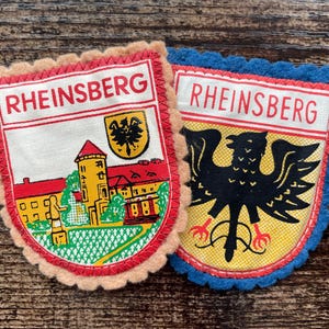Vintage-Aufnäher Rheinsberg, Deutschland, Brandenburgisches Wappen, deutsche Applikation zum Aufnähen, gestickt