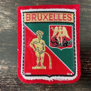 Vintage Patch Manneken Pis Brussels BELGIUM Belgian sew on applique patches some embroidered Travel Souvenir Wanderlust Gift
