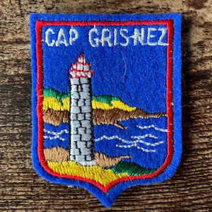 Cap Gris Nez France Vintage Patch — embroidered French Lighthouse Travel Souvenir of Audinghen