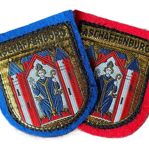 Vintage Aufnäher Aschaffenburg Deutschland – Schloss Johannisburg Bayern Spessart Reisesouvenir (Aufnäher) NOS CS35