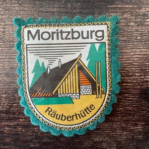 Vintage Patch Moritzburg Robber's Hut Räuberhütte Restaurant near Castle Travel Souvenir