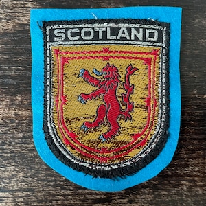 Vintage Patch SCOTLAND Scots Scottish Lion Coat of Arms sew on applique embroidered Travel Souvenir    Wanderlust Gift