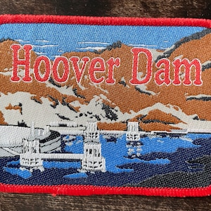 Vintage Patch Large Hoover Dam Arizona Nevada USA AMERICA iron on applique embroidered  Gift Idea Lake Mead Reservoir Wanderlust Gift
