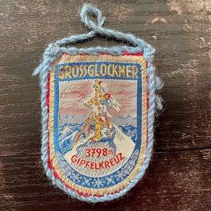 Vintage Patch Grossglockner Austria Travel Souvenir of Austrian Alps, Winter Skiing Hiking