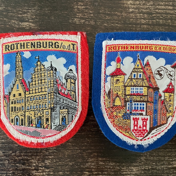 Vintage Aufnäher Rothenburg GERMANY Bavaria Rothenburg ob der Tauber deutsche Applikation etwas gesticktes Travel Souvenir Accessoire Wanderlust