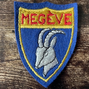 Écusson vintage Megève France – Station de ski des Alpes françaises, souvenir de voyage français (à coudre)