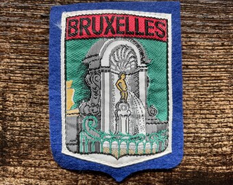 Parche vintage de Bruselas, Bélgica – Bruxelles Manneken Pis, recuerdo de viaje belga (para coser)