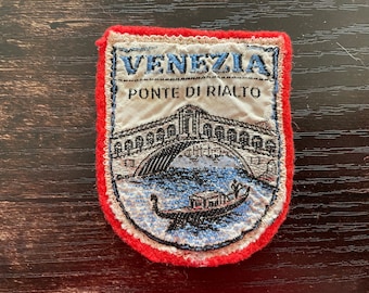 Vintage Patch Venice ITALY Ponte di Rialto Bridge Italian sew on applique patches some embroidered Travel Souvenir Accessory Wanderlust Gift