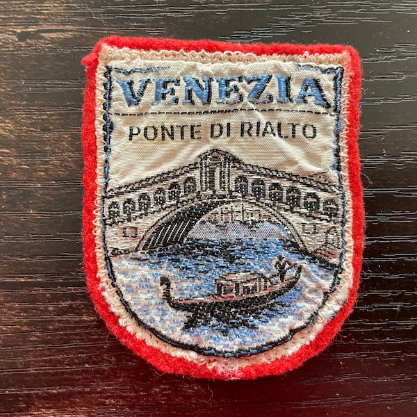 Vintage Patch Venice ITALY Ponte di Rialto Bridge Italian sew on applique patches some embroidered Travel Souvenir Accessory Wanderlust Gift