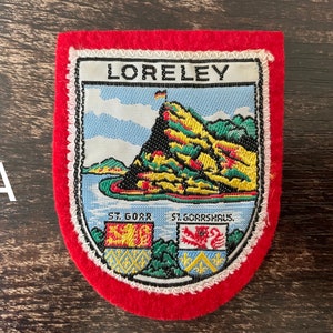 Vintage Patch Lorelei Germany Loreley German Rhine River Statue UNESCO sew on applique embroidered