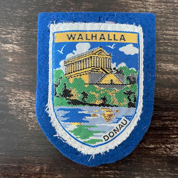 Vintage Patch Walhalla Beierse Duitsland Donau Duitse Hall of Fame Monument stoffen geborduurd Travel Souvenir Accessoire Wanderlust