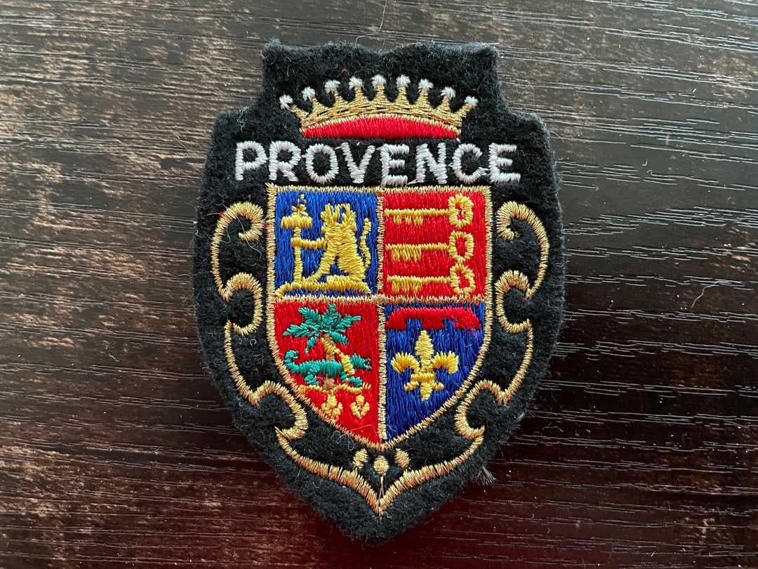 Proventice Patch Vintage Provence France Embroidered Patch: Fleur De Lys Coat of Arms ...