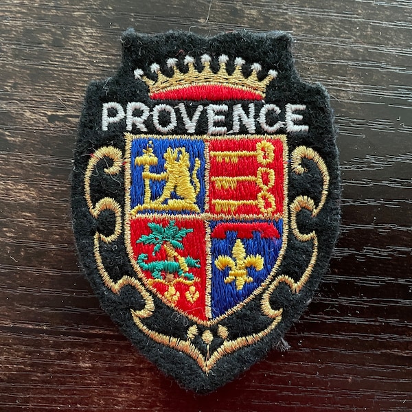 Patch vintage Provence FRANCIA Alpi francesi Stemma Fleur de Lys cucire su applique ricamate Accessorio souvenir da viaggio Wanderlust