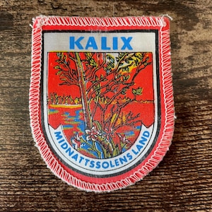 Parche vintage Kalix Suecia, Tierra del Sol de Medianoche — Aplique de recuerdo de viaje sueco