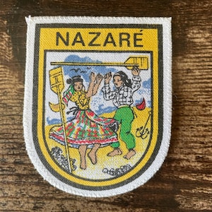 Vintage Patch Surf Nazaré PORTUGAL — Portuguese Costa de Prata Travel Souvenir embroidered applique