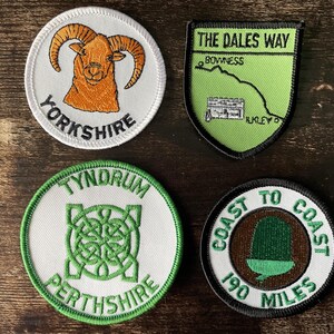Patch vintage Inglaterra e Escócia – Yorkshire, Tyndrum, Dales Way ou Costa a Costa (para costurar)