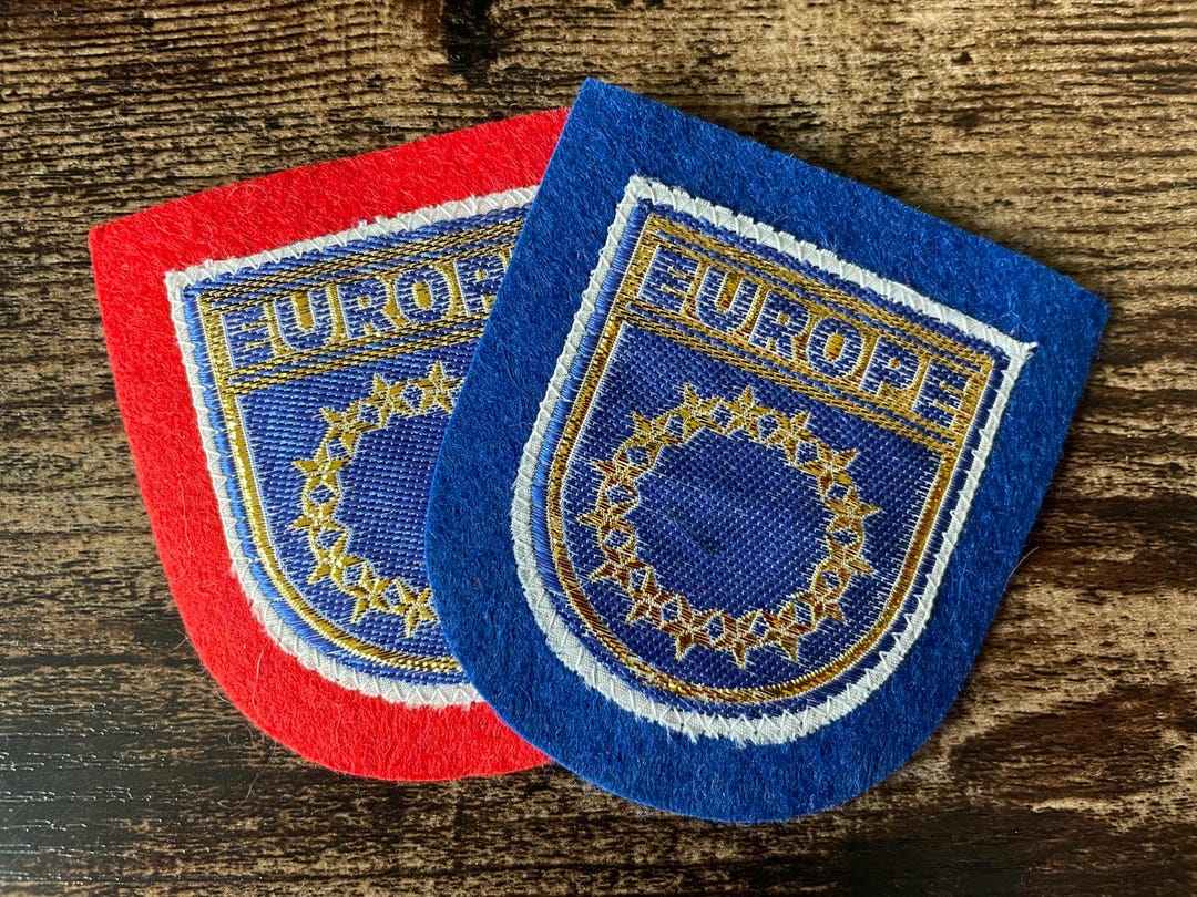 Vintage Europe Travel Patch: Embroidered EU Shield Souvenir With Stars ...