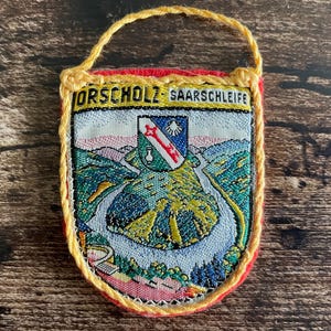 Vintage Orscholz Patch German Saarschleife River Bend Travel Souvenir Saarland Crest near Mettlach