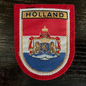 Vintage Holland Patch – Netherlands Dutch Crest with Flag and Coat of Arms Badge