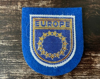 Vintage Patch EUROPE Europa European Union City Shield with Stars sew on applique embroidered Travel Souvenir LOT Wanderlust Gift