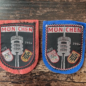 Patch vintage tour olympique de Munich 1972 Bavière Allemagne à coudre sur des patchs brodés